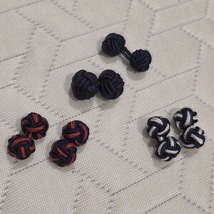 Brooks Brothers Navy and Red Knot Cufflinks. Not Used.